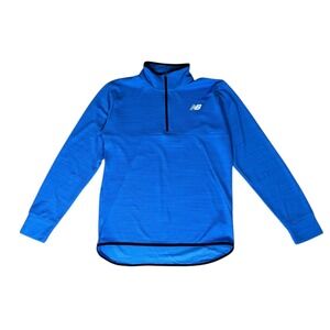 New Balance Men's Blue‎ Striped Quarter Zip Pullover Athletic Top L